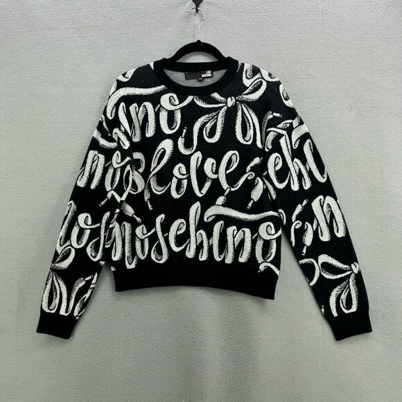 Love Moschinox Love Moschino Allover Bow Print Sweater Size M